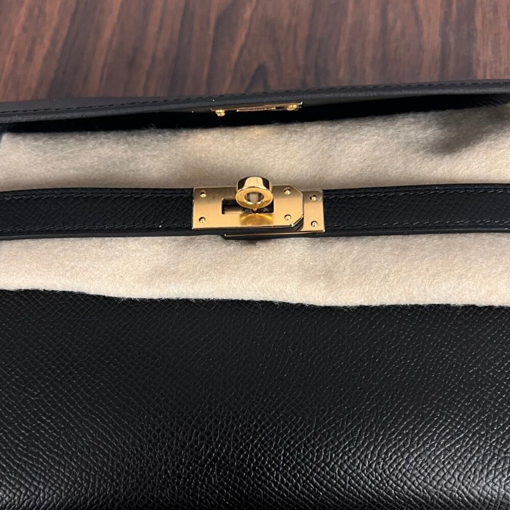 Hermes Womens OS Quiet Luxury Old Money Minimalist Chic Kelly Long Wallet Clutch - Picture 6 of 14